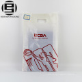 Striped color patch handle plastic carrier bags